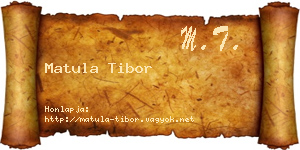 Matula Tibor névjegykártya